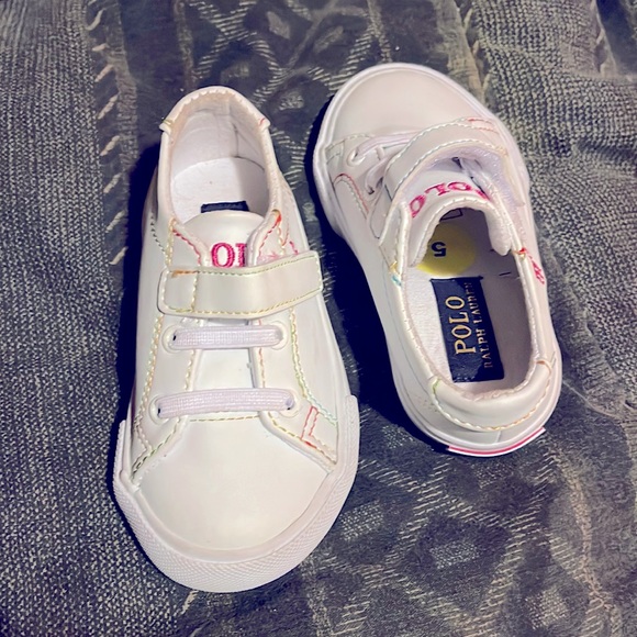 Polo Sneakers very comfortable pink and white size 5
